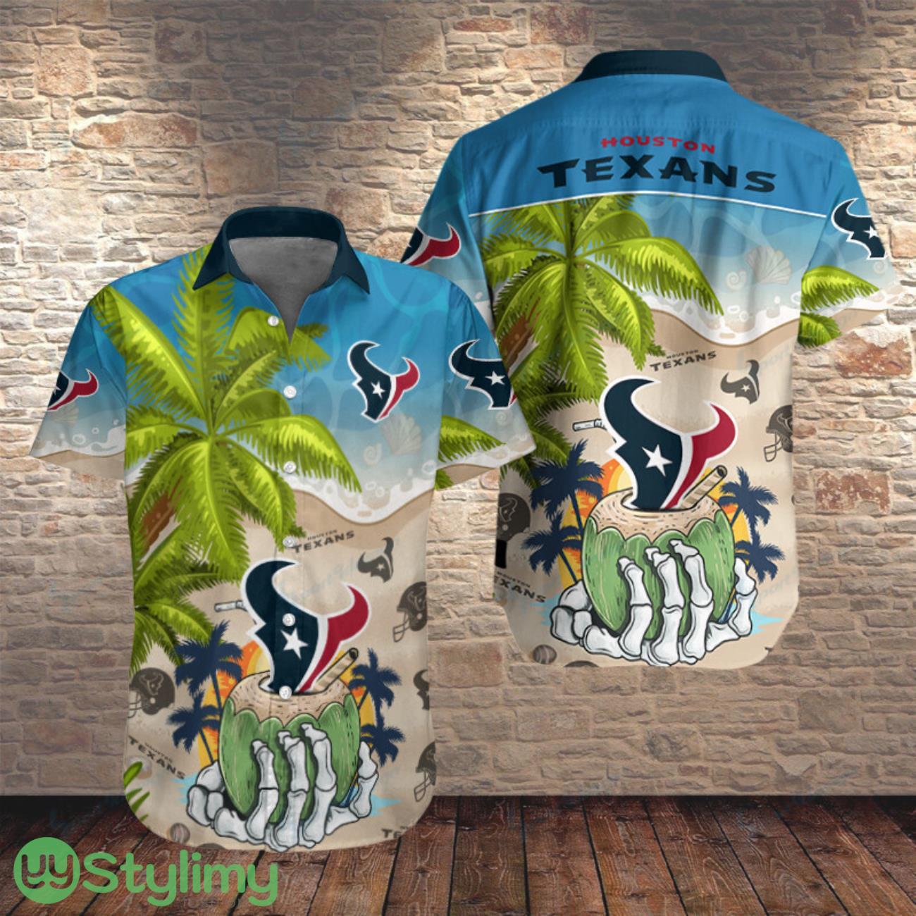 Houston Texans Hawaiian Shirt Sport Logo Printed Shirt 1 Houston Texans Hawaiian Shirt Sport Logo Printed Shirt Product Photo 1