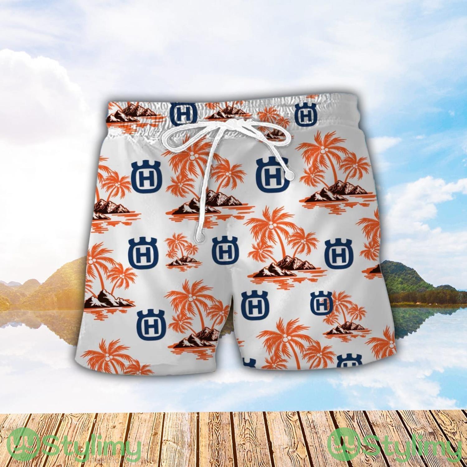 Husqvarna Motorcycles Orange Coconut Pattern Combo 3D Hawaiian Shirt And Shorts 2 Husqvarna Motorcycles Orange Coconut Pattern Combo 3D Hawaiian Shirt And Shorts Product Photo 2