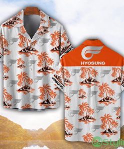 Hyosung Motorcyles Orange Coconut Pattern Combo 3D Hawaiian Shirt And Shorts Product Photo 1