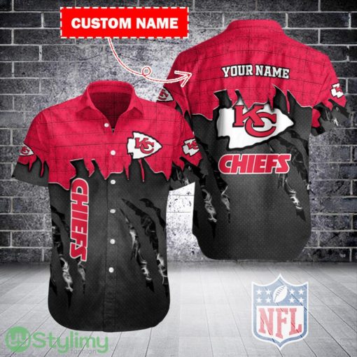 Kansas City Chiefs Personalized Button Shirt 3D Printing Team Hawaiian Shirt Product Photo 1