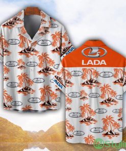 Lada Orange Coconut Pattern Combo 3D Hawaiian Shirt And Shorts Product Photo 1