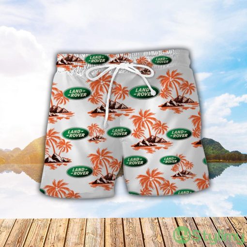 Land Rover Orange Coconut Pattern Combo 3D Hawaiian Shirt And Shorts Product Photo 2
