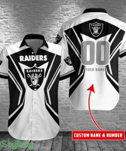 Las Vegas Raiders Personalized Button Shirt 3D Printing Team Hawaiian Shirt Product Photo 1