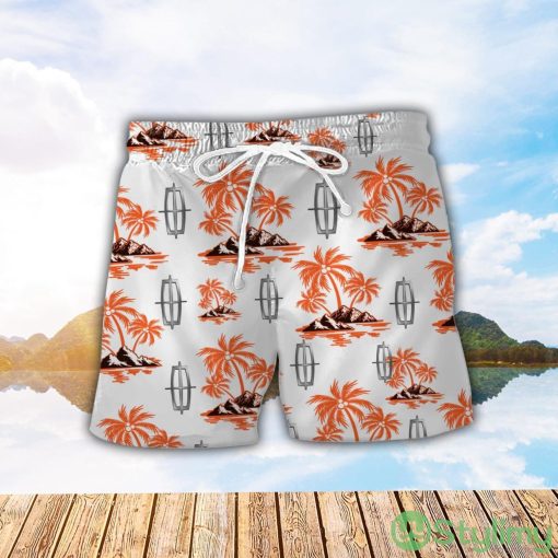 Lincoln Orange Coconut Pattern Combo 3D Hawaiian Shirt And Shorts Product Photo 2