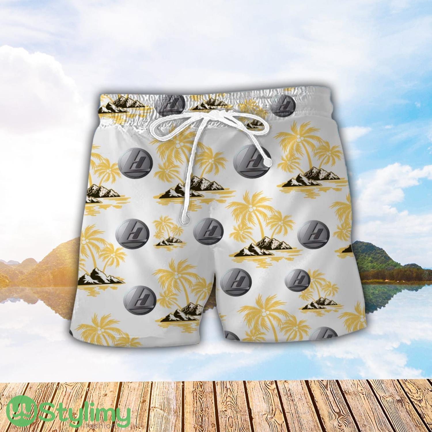 Lindner Yellow Coconut Pattern Combo 3D Hawaiian Shirt And Shorts 2 Lindner Yellow Coconut Pattern Combo 3D Hawaiian Shirt And Shorts Product Photo 2
