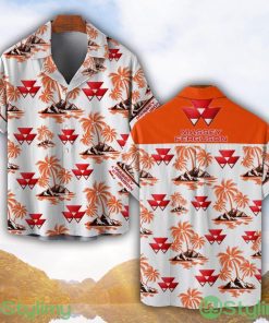 Massey Ferguson Orange Coconut Pattern Combo 3D Hawaiian Shirt And Shorts Product Photo 1