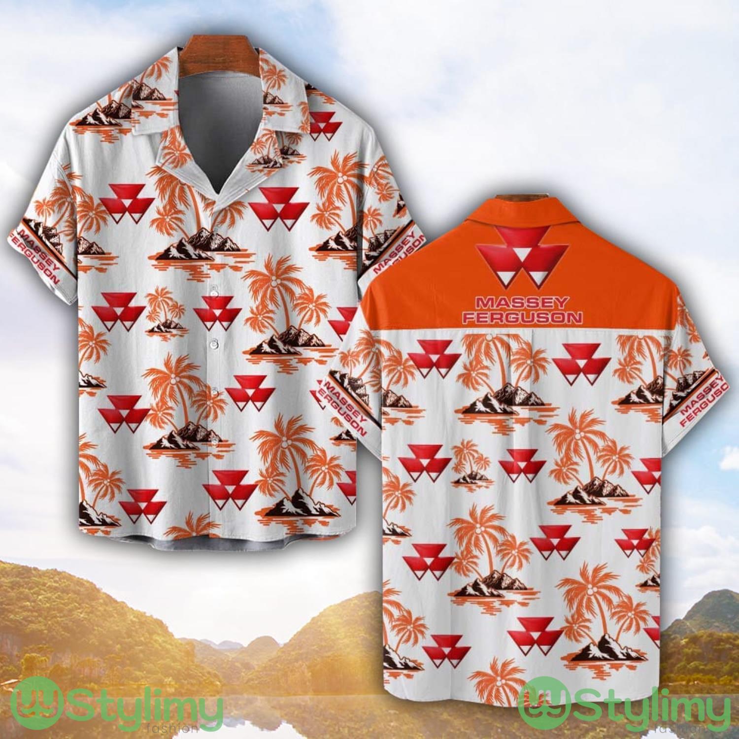 Massey Ferguson Orange Coconut Pattern Combo 3D Hawaiian Shirt And Shorts 3 Massey Ferguson Orange Coconut Pattern Combo 3D Hawaiian Shirt And Shorts Product Photo 1