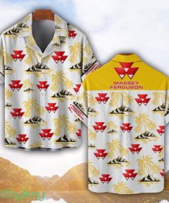 Massey Ferguson Yellow Coconut Pattern Combo 3D Hawaiian Shirt And Shorts Product Photo 1