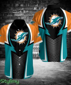 Miami Dolphins Button Shirt 3D Printing Team Hawaiian Shirt Product Photo 1