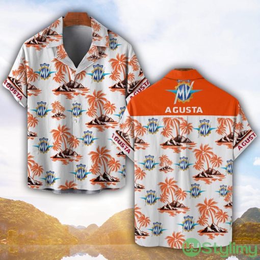 MV Agusta Orange Coconut Pattern Combo 3D Hawaiian Shirt And Shorts Product Photo 1