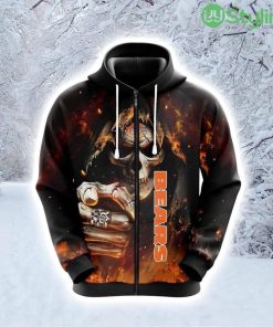 NFL Chicago Bears Skull Celebrate Game Day With Flair Hoodie 3D All Over Print Product Photo 1