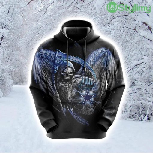 NFL Dallas Cowboys Skull Celebrate Game Day With Flair Hoodie 3D All Over Print Product Photo 1