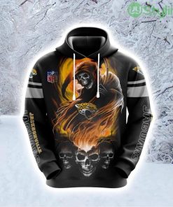 NFL Jacksonville Jaguars Skull Up For Victory Hoodie 3D All Over Print Product Photo 1