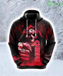NFL Kansas City Chiefs Skull Fashionable Game Time Attire Hoodie 3D All Over Print Product Photo 1