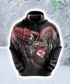 NFL Kansas City Chiefs Skull Trendy Fanwear Hoodie 3D All Over Print Product Photo 1