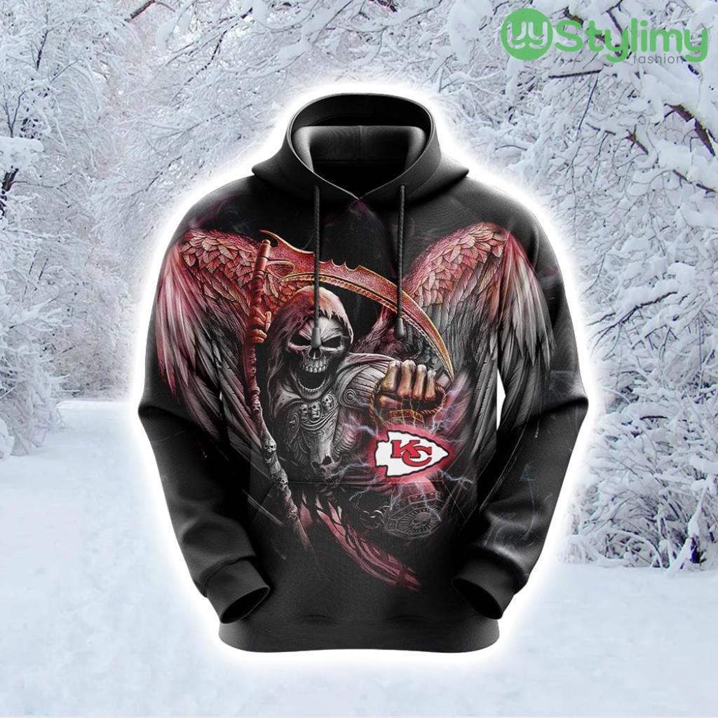 NFL Kansas City Chiefs Skull Trendy Fanwear Hoodie 3D All Over Print 6 NFL Kansas City Chiefs Skull Trendy Fanwear Hoodie 3D All Over Print Product Photo 1