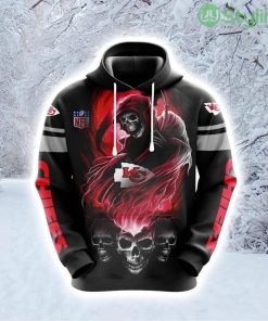 NFL Kansas City Chiefs Skull Up For Victory Hoodie 3D All Over Print Product Photo 1
