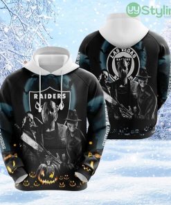 NFL Las Vegas Raiders All Over Print Halloween Horror 3D Hoodie All Over Print For Football Fans Product Photo 1