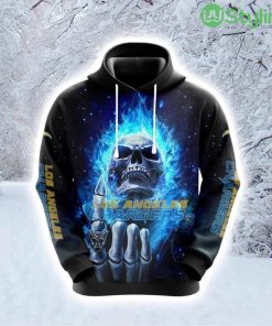 NFL Los Angeles Chargers Skull Celebrate Game Day With Flair Hoodie 3D All Over Print Product Photo 1