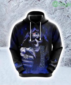 NFL New England Patriots Skull Celebrate Game Day With Flair Hoodie 3D All Over Print Product Photo 1