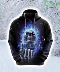 NFL New England Patriots Skull Score Big In Style Hoodie 3D All Over Print Product Photo 1
