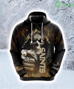 NFL New Orleans Saints Skull Celebrate Game Day With Flair Hoodie 3D All Over Print Product Photo 1