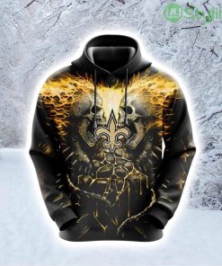 NFL New Orleans Saints Skull Fashionable Game Time Attire Hoodie 3D All Over Print Product Photo 1