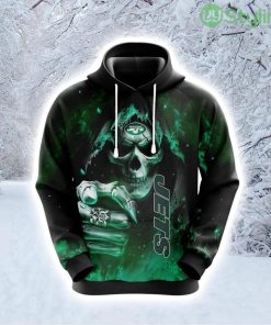 NFL New York Jets Skull Fashionable Game Time Attire Hoodie 3D All Over Print Product Photo 1
