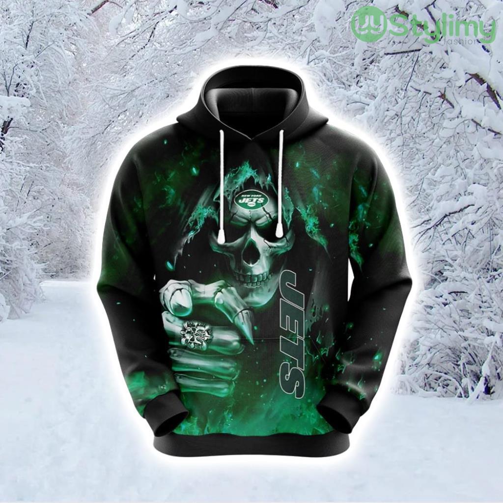 NFL New York Jets Skull Fashionable Game Time Attire Hoodie 3D All Over Print 6 NFL New York Jets Skull Fashionable Game Time Attire Hoodie 3D All Over Print Product Photo 1