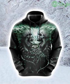 NFL New York Jets Skull Unleash Your Fandom Hoodie 3D All Over Print Product Photo 1