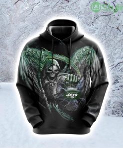 NFL New York Jets Skull Up For Victory Hoodie 3D All Over Print Product Photo 1