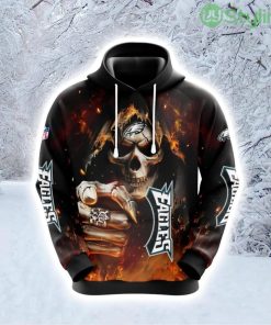 NFL Philadelphia Eagles Skull Score Big In Style Hoodie 3D All Over Print Product Photo 1
