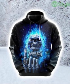NFL Philadelphia Eagles Skull Trendy Fanwear Hoodie 3D All Over Print Product Photo 1