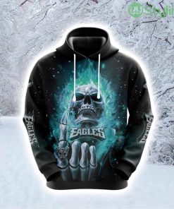 NFL Philadelphia Eagles Skull Up For Victory Hoodie 3D All Over Print Product Photo 1