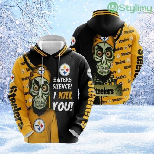 NFL Pittsburgh Steelers Haters Silence I Kill You Get Ready 3D Hoodie All Over Print For Game Day Product Photo 1