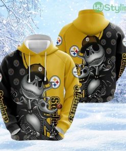 NFL Pittsburgh Steelers Jack Skellington Perfect Fan Gear 3D Hoodie All Over Print For Football Season Product Photo 1