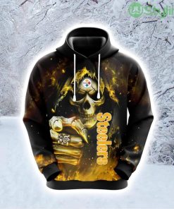 NFL Pittsburgh Steelers Skull Celebrate Game Day With Flair Hoodie 3D All Over Print Product Photo 1