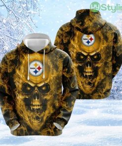 NFL Pittsburgh Steelers Skull Elevate Your Game Day Look 3D Hoodie All Over Print Product Photo 1