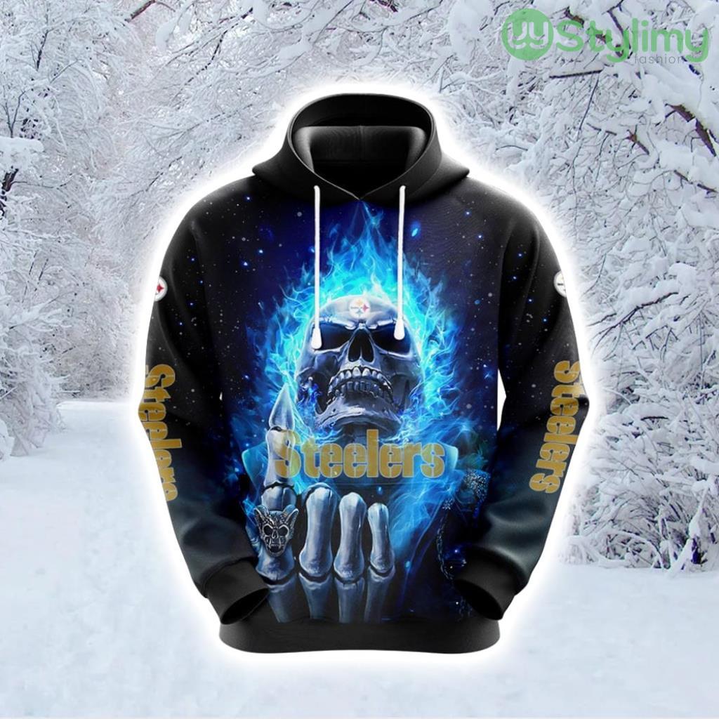 NFL Pittsburgh Steelers Skull Fashionable Game Time Attire Hoodie 3D All Over Print 6 NFL Pittsburgh Steelers Skull Fashionable Game Time Attire Hoodie 3D All Over Print Product Photo 1