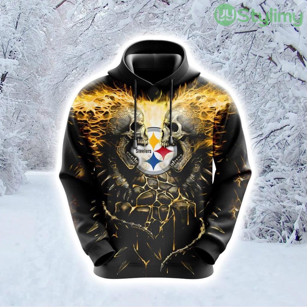 NFL Pittsburgh Steelers Skull Score Big In Style Hoodie 3D All Over Print 6 NFL Pittsburgh Steelers Skull Score Big In Style Hoodie 3D All Over Print Product Photo 1