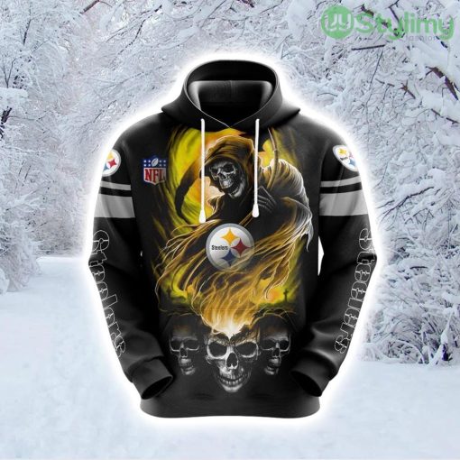 NFL Pittsburgh Steelers Skull Up For Victory Hoodie 3D All Over Print Product Photo 1