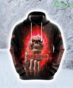 NFL San Francisco 49ers Skull Celebrate Game Day With Flair Hoodie 3D All Over Print Product Photo 1