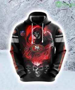NFL San Francisco 49ers Skull Trendy Fanwear Hoodie 3D All Over Print Product Photo 1