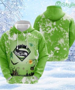 NFL Seattle Seahawks American Football Logo Halloween 3D Hoodie All Over Print For Awesome Fans Product Photo 1