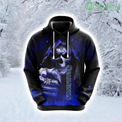 NFL Seattle Seahawks Skull Champion Your Team Hoodie 3D All Over Print Product Photo 1
