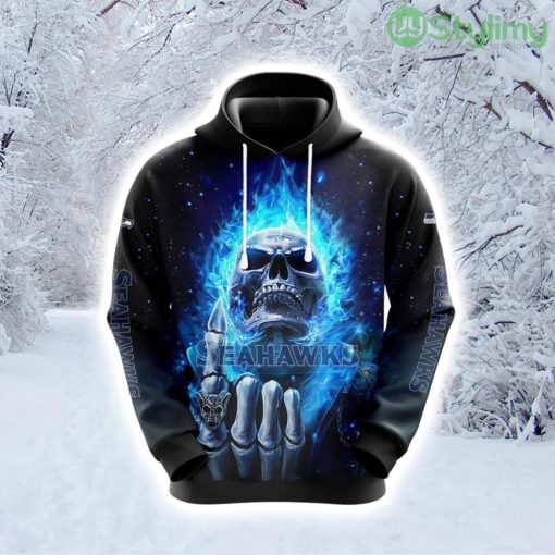NFL Seattle Seahawks Skull Score Big In Style Hoodie 3D All Over Print Product Photo 1