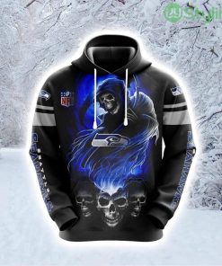 NFL Seattle Seahawks Skull Trendy Fanwear Hoodie 3D All Over Print Product Photo 1