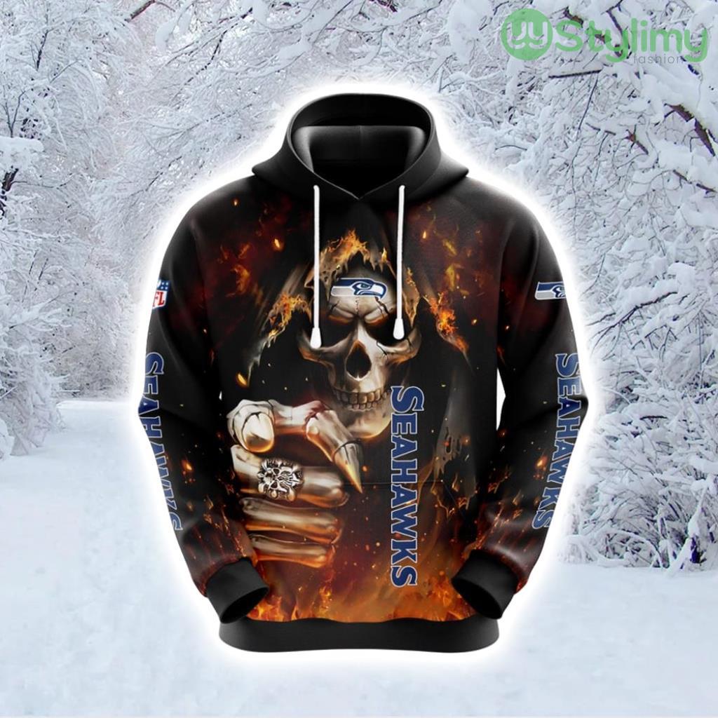 NFL Seattle Seahawks Skull Unite In Team Colors Hoodie 3D All Over Print 6 NFL Seattle Seahawks Skull Unite In Team Colors Hoodie 3D All Over Print Product Photo 1