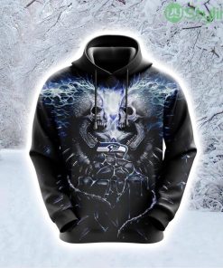 NFL Seattle Seahawks Skull Unleash Your Fandom Hoodie 3D All Over Print Product Photo 1