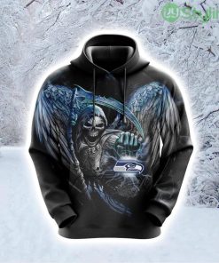 NFL Seattle Seahawks Skull Up For Victory Hoodie 3D All Over Print Product Photo 1